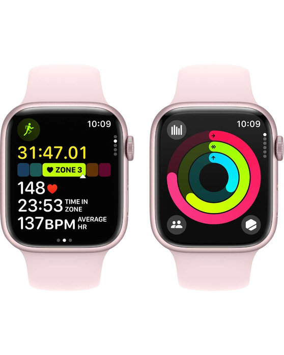 Apple Watch Series 9 GPS 45mm with Light Pink Sport Band - S/M