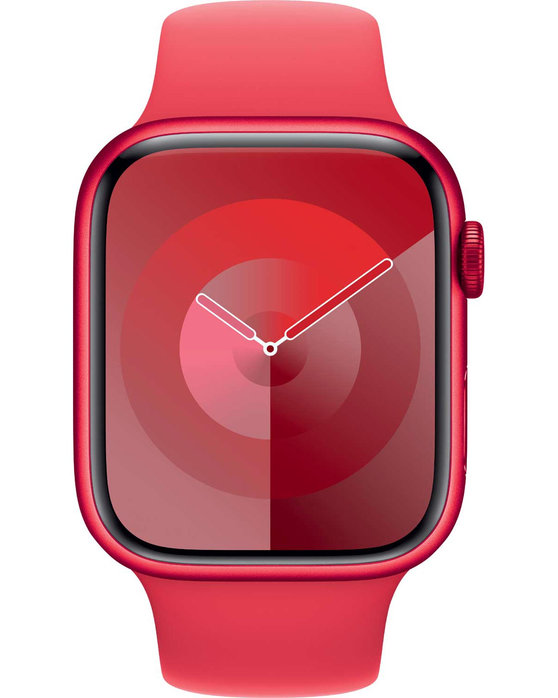 Apple Watch Series 9 GPS 45mm with Red Sport Band - S/M