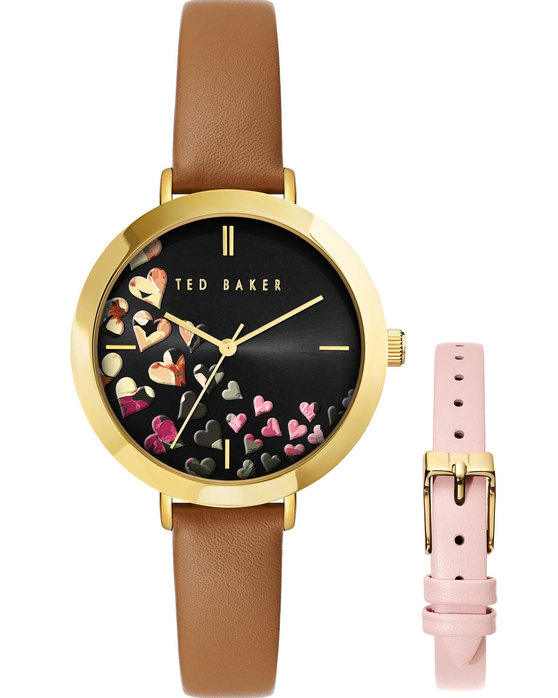 TED BAKER Ammy Hearts Brown Leather Strap Gift Set