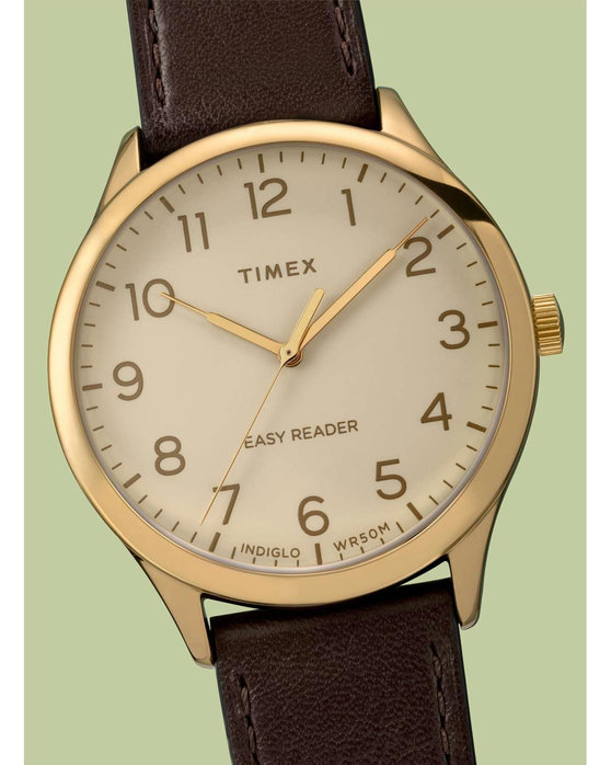 TIMEX Easy Reader Brown Leather Strap