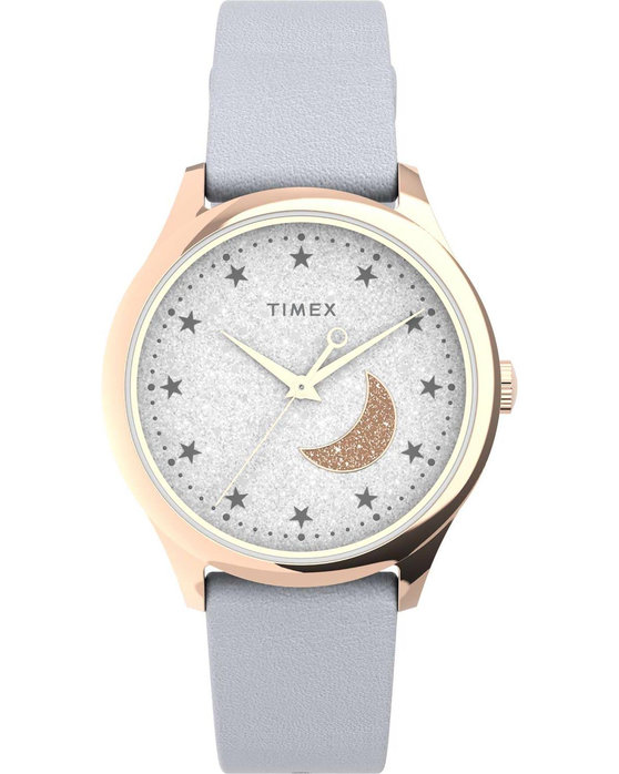 TIMEX Dress Celestial White Leather Strap
