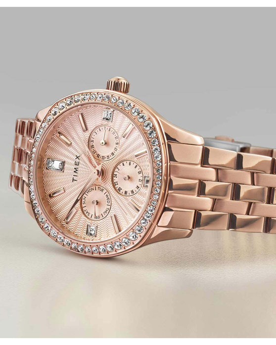 TIMEX Trend Ariana Crystals Rose Gold Stainless Steel Bracelet