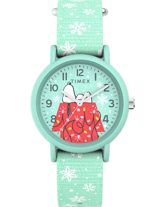 Timex x Peanuts Holiday 34mm Fabric Strap Watch