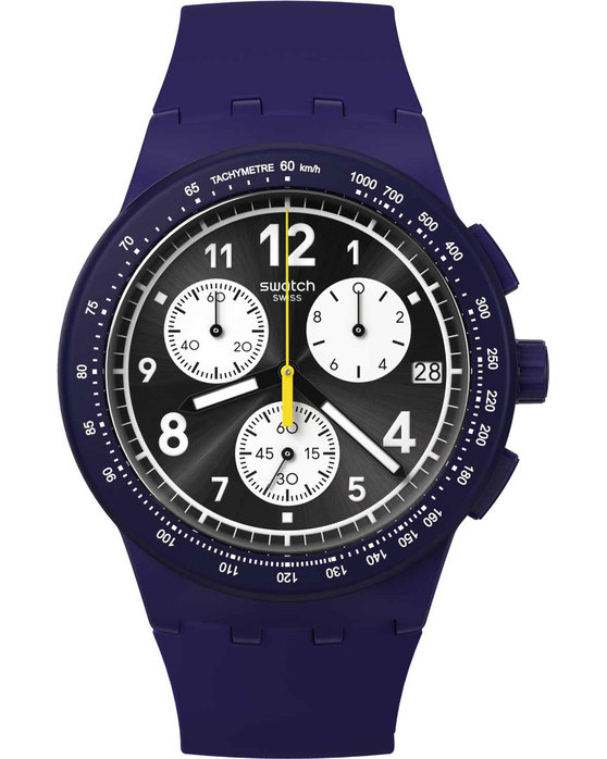 SWATCH Nothing Basic About Blue Chronograph Blue Silicone Strap