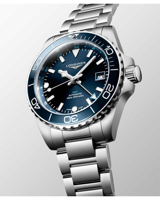 LONGINES HydroConquest Automatic Dual Time Silver Stainless Steel Bracelet