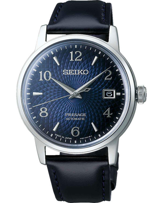 SEIKO Presage Cocktail Time Old Clock Automatic Blue Leather Strap