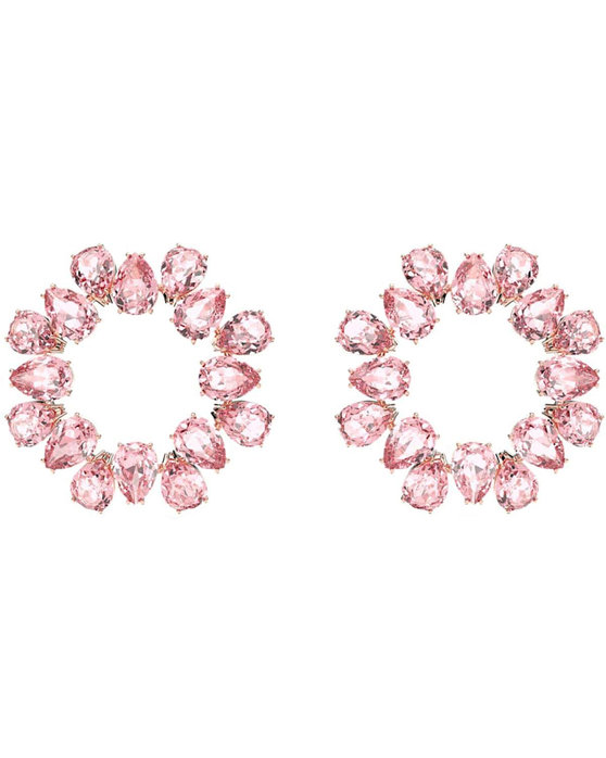 SWAROVSKI Pink Millenia hoop earrings Pear cut