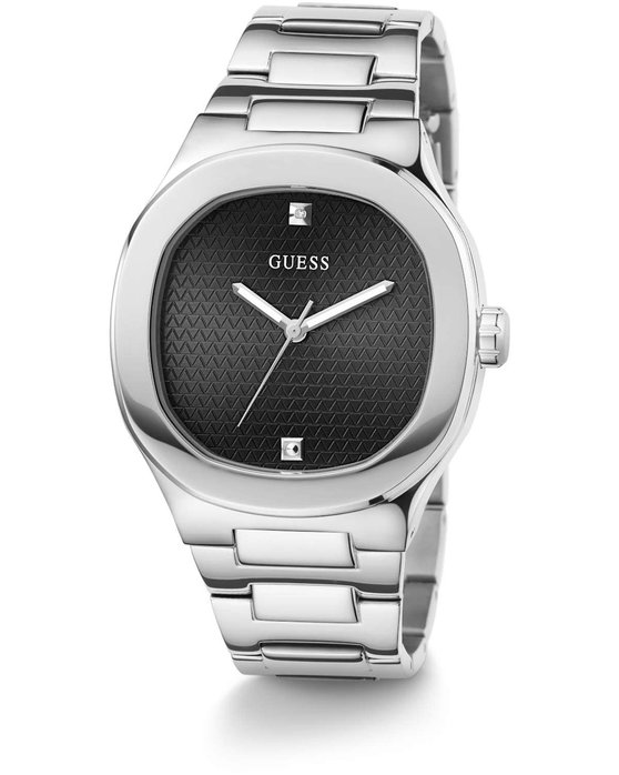 GUESS Headline Crystals Silver Stainless Steel Bracelet
