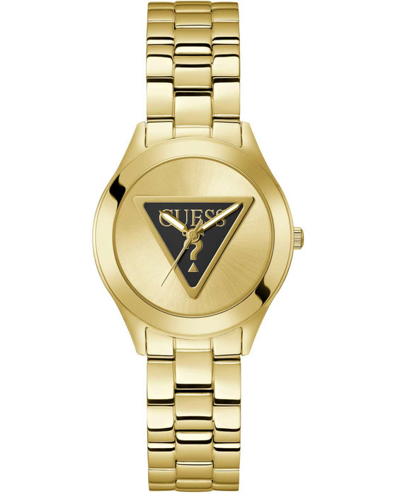 GUESS Tri Plaque Gold Stainless Steel Bracelet