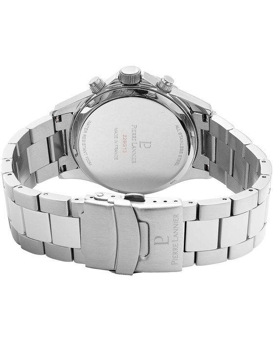 PIERRE LANNIER Cronos Chronograph Silver Stainless Steel Bracelet