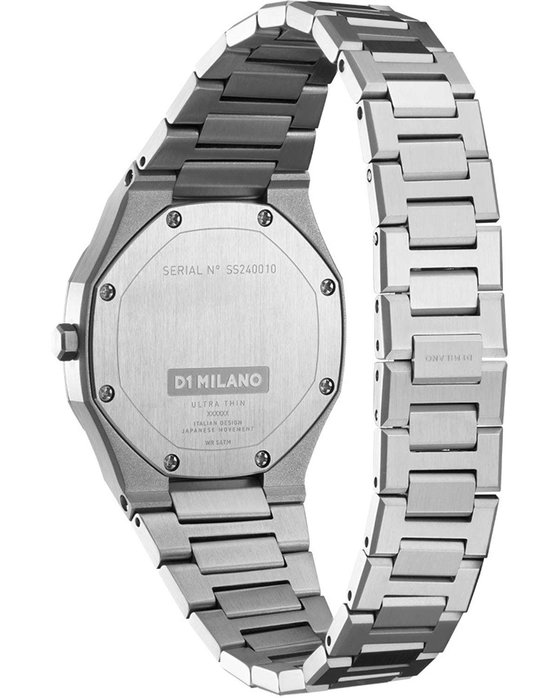 D1 MILANO Ultra Thin Silver Stainless Steel Bracelet