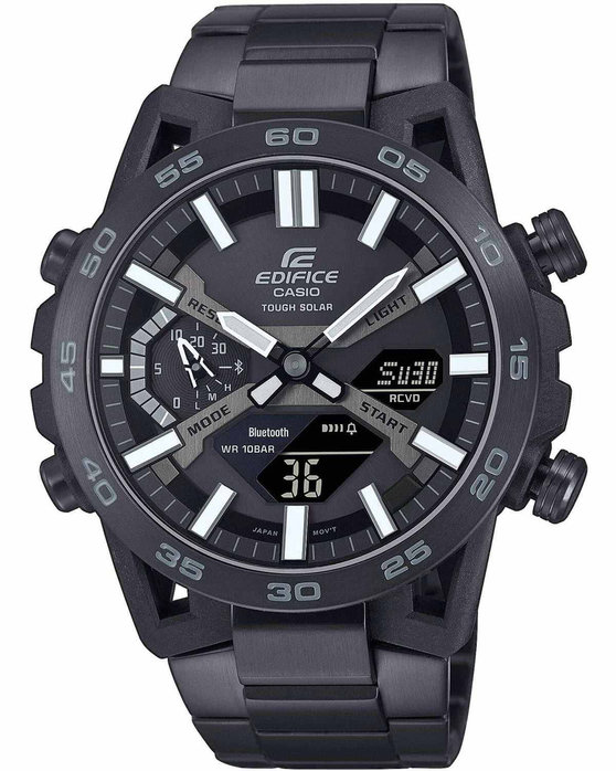 CASIO Edifice Sospensione Tough Solar Smartwatch Chronograph Black Stainless Steel Bracelet