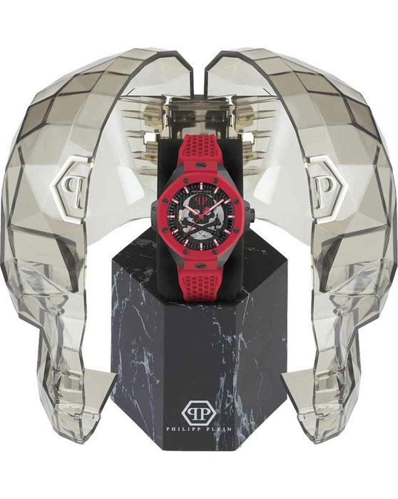 PHILIPP PLEIN Royal Crystals Automatic Red Silicone Strap