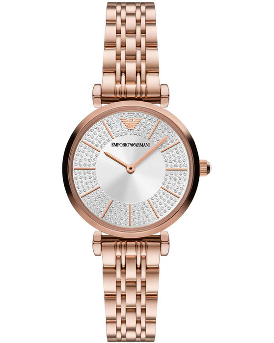 EMPORIO ARMANI Gianni T-Bar Crystals Rose Gold Stainless Steel Bracelet