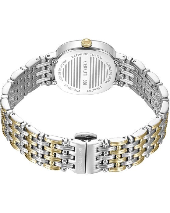 CERRUTI Gresta Crystals Two Tone Stainless Steel Bracelet