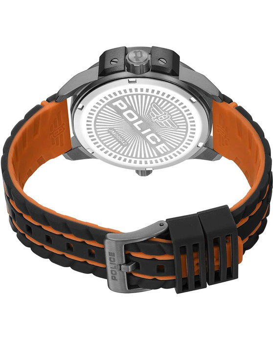 POLICE Underlined Dual Time Two Tone Silicone Strap