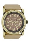 OOZOO Gold Timepieces Beige Leather Strap
