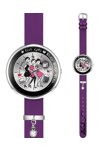 ELLE GIRL Stainless Steel Purple Leather Strap