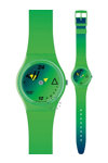 SWATCH Fluo Green Rubber Strap