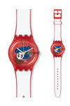 SWATCH Red Clownfish White Rubber Strap