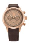 U.S. POLO Chrono Rose Gold Brown Leather Strap