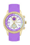 DECERTO Ice Lolly Ladies Rose Gold Alloy Purple Rubber Strap