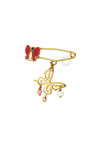 Pin 14ct gold with hanging charms