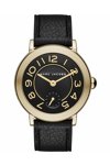 MARC BY MARC JACOBS Riley Gold  Black Leather Strap