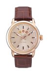 PAUL SMITH Block Rose Gold Brown Leather Strap