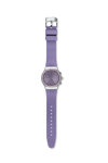 SWATCH Aube Crystals Chronograph Purple Rubber Strap