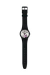 SWATCH Countryside Pinkosaure Black Silicone Strap