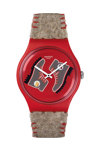 SWATCH Swissness Randonneur Brown Combined Materials Strap