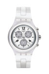 SWATCH Time To Swatch Elesilver Chronograph White Silicone Strap