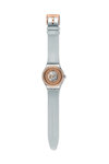 SWATCH Sistem Polaire Crystals Automatic Grey Leather Strap