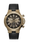 GUESS Collection Mens Chronograph Black Leather Strap