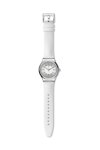 SWATCH Irony Sistem 51 Inside Crystals Automatic White Leather Strap