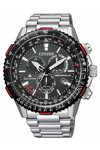 CITIZEN Promaster Eco-Drive RadioControlled Chronograph Silver Stainless Steel Bracelet