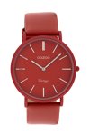 OOZOO Vintage Unicolor Red Leather Strap (40mm)