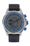 POLICE Belmont Dual Time Blue Leather Strap