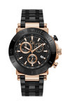 GUESS Collection Mens Chronograph Black Stainless Steel Bracelet