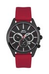 SLAZENGER Gents Dual Time Red Silicone Strap