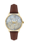 FERENDI Posy Crystals Brown Leather Strap