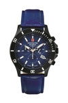 SWISS ALPINE MILITARY Challenger Chronograph Blue Leather Strap
