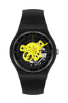SWATCH Time to Yellow Big Black Bio-Sourced Material Strap