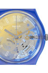 SWATCH Gents Yellow Disco Fever Blue Silicone Strap