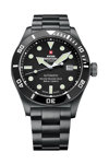 SWISS MILITARY by CHRONO Mens Divers Black Stainless Steel Bracelet