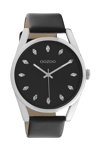 OOZOO Timepieces Crystals Black Leather Strap