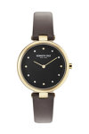 KENNETH COLE Ladies Crystals Brown Leather Strap