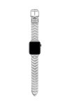 TED Chevron Silver Leather Strap for APPLE Watches 38-40 mm