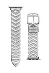 TED Chevron Silver Leather Strap for APPLE Watches 38-40 mm